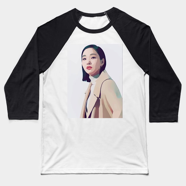 Kim Go Eun Fanart Baseball T-Shirt by Playful Creatives